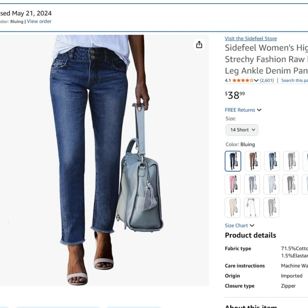 Cropped Jeans with frayed ankles